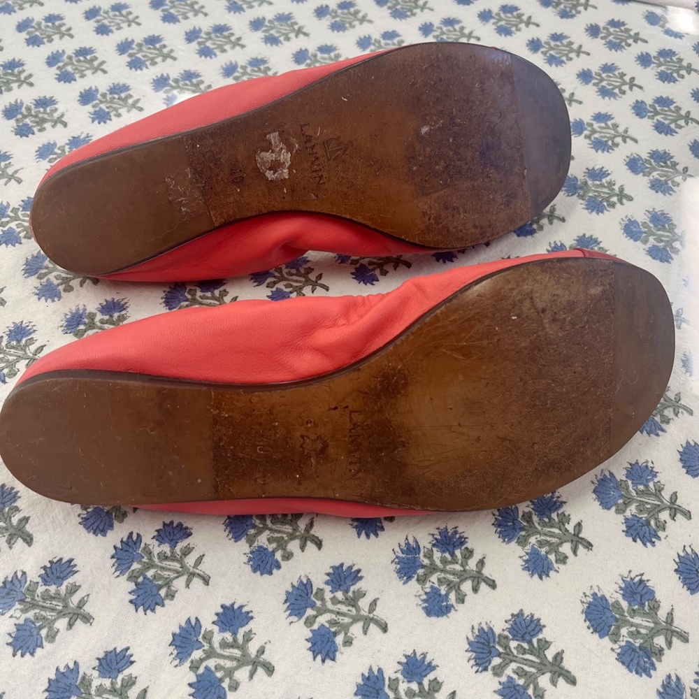 Lanvin Pink Leather Cap Toe Ballet Flats Size 40 (US Size 10) - Picture 12 of 12